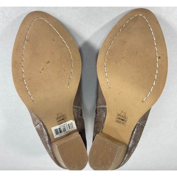 Ariat Unbridled Layla Leather Heel Shimmer Silver Metallic Ankle Boots SZ 7.5 - Picture 3 of 8